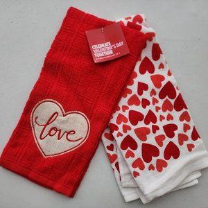 Kohl's Celebrate Valentine's Day Together 2 Pk Cotton Kitchen Towels.